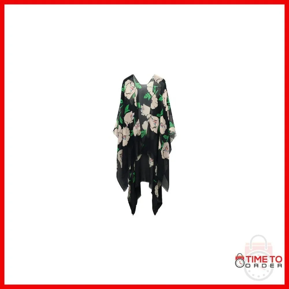 Viscose Ruana Scarf Wrap, Lightweight Fashion Accessory, One Size